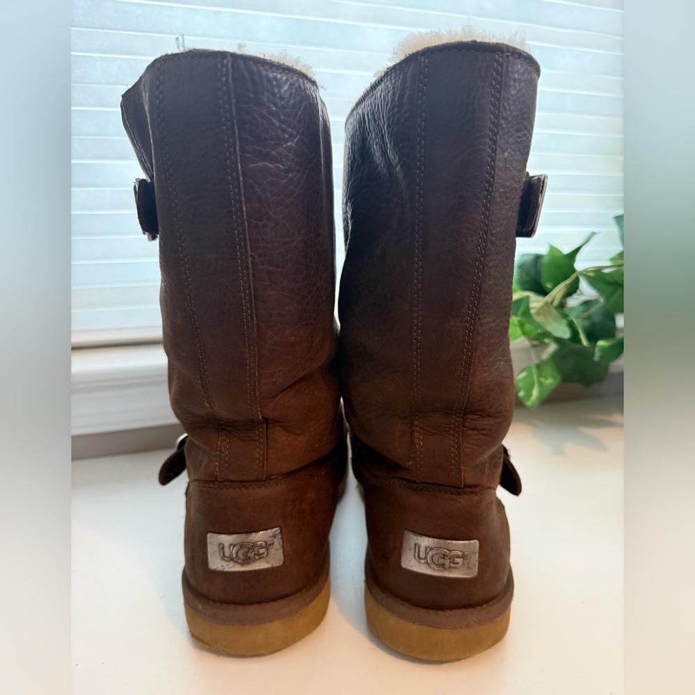 SIZE 9 UGG Dark Brown Moto Boots - Picture 4 of 10